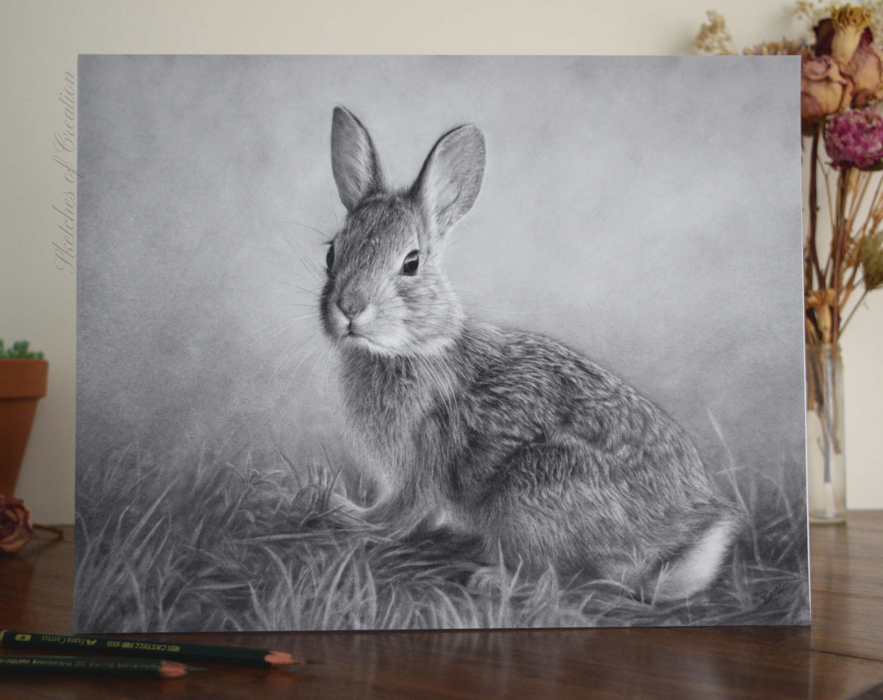 A print of a rabbit